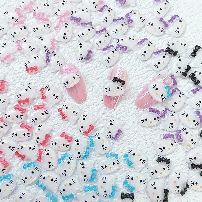 

Аксессуары для ногтей hellokittys Sanrioed, аниме, кавайные Сменные ногти, украшение для детской чашки с водой, 10 шт./упаковка