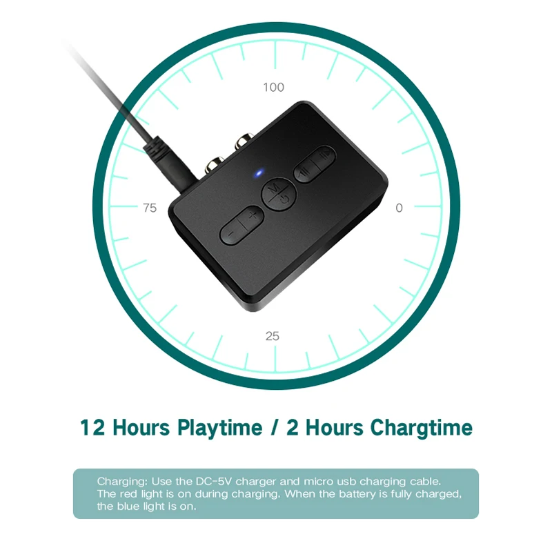 Bluetooth 5.0 Audio Receiver Transmitter RCA 3.5mm AUX Jack Music 400mah Stereo Wireless Adapter Handsfree Call For Car PC TV |