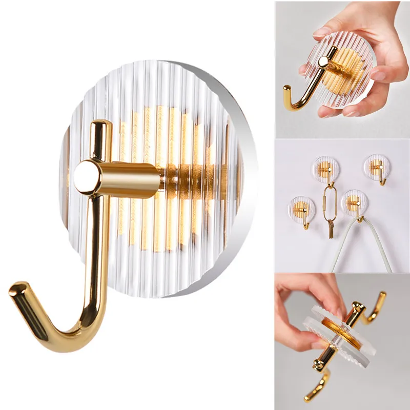 

Легкий роскошный настенный крючок без пробивания отверстий, кухонные подвесные крючки, органайзер для хранения в ванной комнате, дверная с...