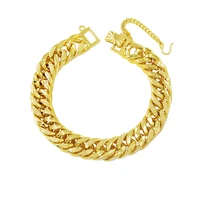 hoge kwaliteit 24k geel goud kleur klassieke 9 5mm frosted link chain armbanden vrouwen mannen mode hand ketting armband