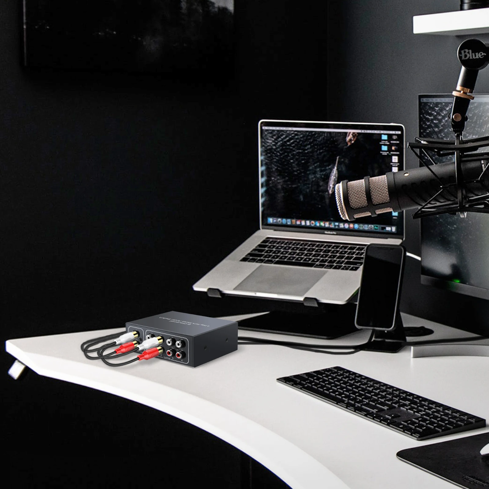 Neoteck 4 Way RCA стерео аудио Двунаправленный коммутатор L/R Звуковой канал
