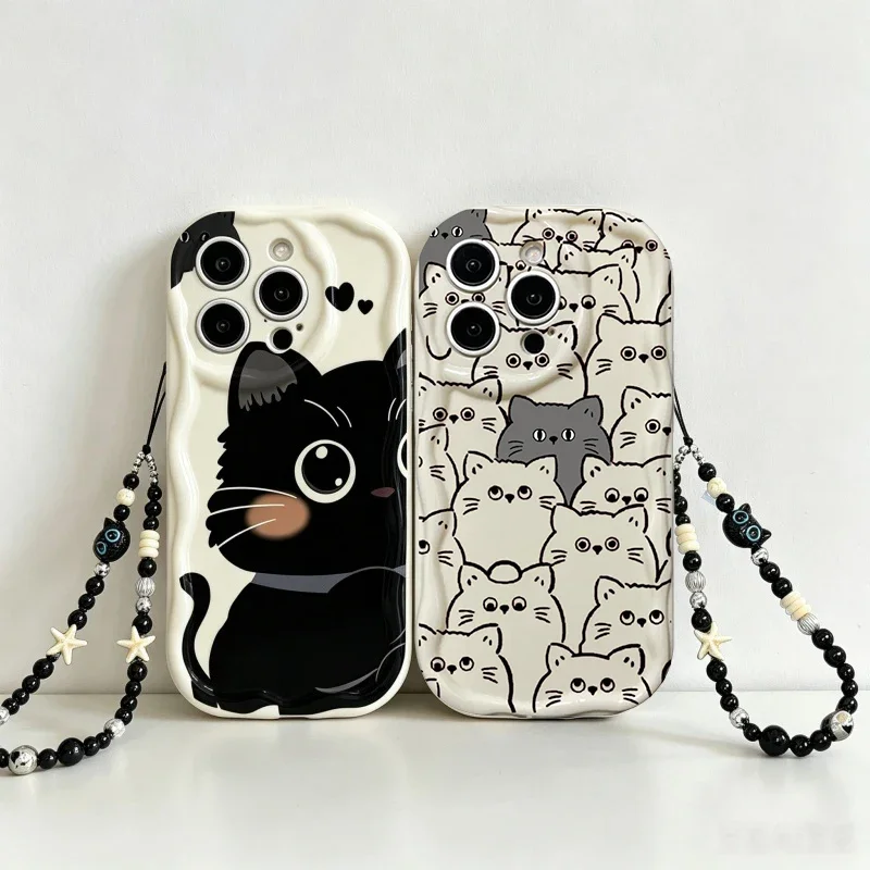 Фото Чехол для телефона Black Cat Chain для SOPPO Realme C71 C85 Pro C83 C53 C55 C65 C63 C67 C75 Reno 15 15F 14F 12F 11F 13F 13 14 12 11 №1
