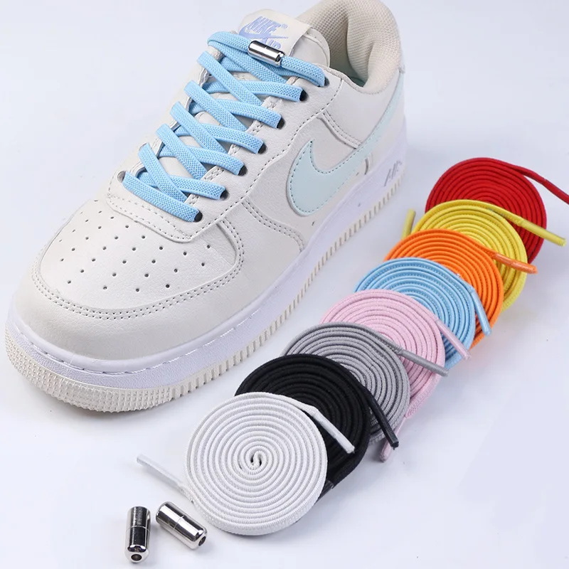 

10set Lazy Untied shoelaces Capsule Buckle Metal Tie-free Shoestring Fashion Personality Elastic Children Tie-free shoelaces