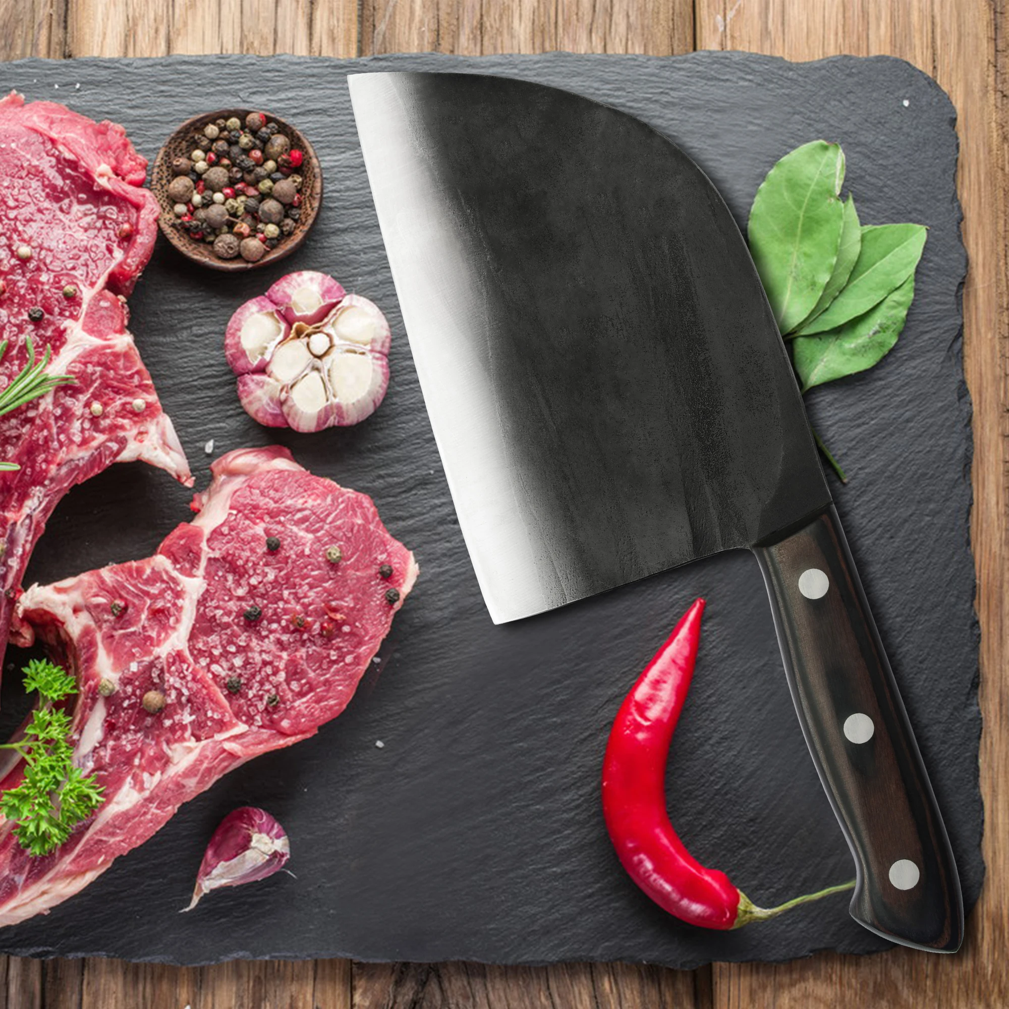 Нож для мясника XYj портативный охотничий Клинок с широким лезвием из нержавеющей