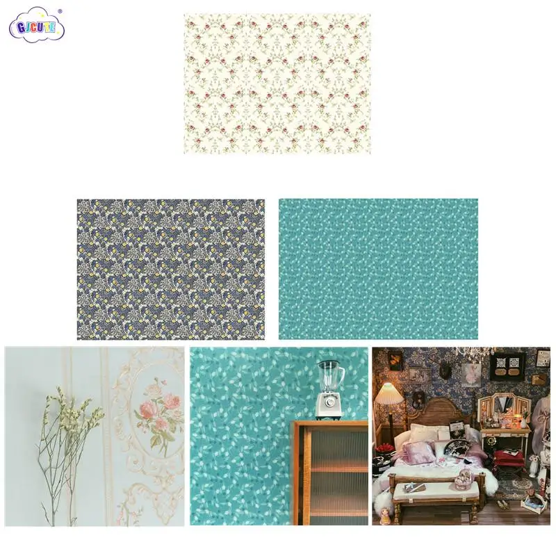 

Цветные миниатюрные наклейки на обои для кукольного домика, 1:12