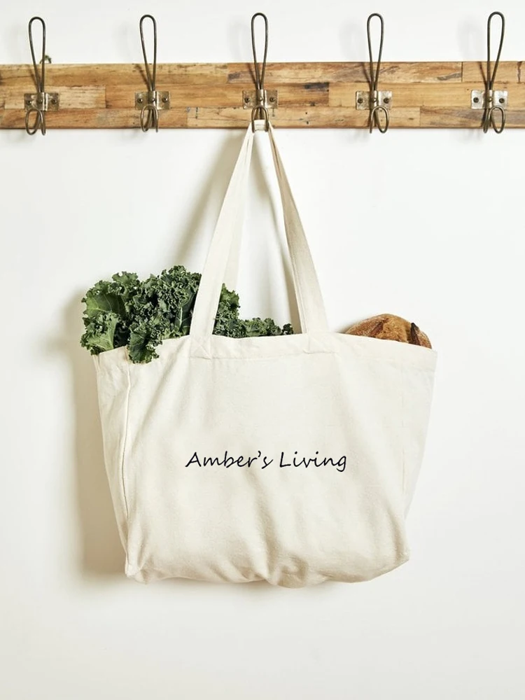

Nature Cotton Canvas Casual Tote Reusable Grocery Bags for Picnic and Shopping