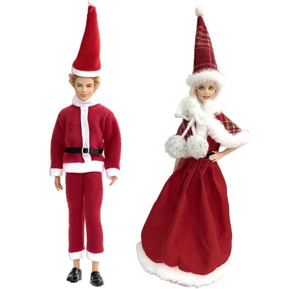 

2 комплекта модной одежды NK для куклы Барби Рождественская вечеринка Косплей наряд для куклы 1/6 платье для куклы Кена аксессуары для куклы