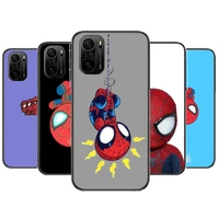 cute spiderman phone case for xiaomi redmi poco f1 f2 f3 x3 pro m3 9c 10t lite nfc black cover silicone back prett mi 10 ultra c