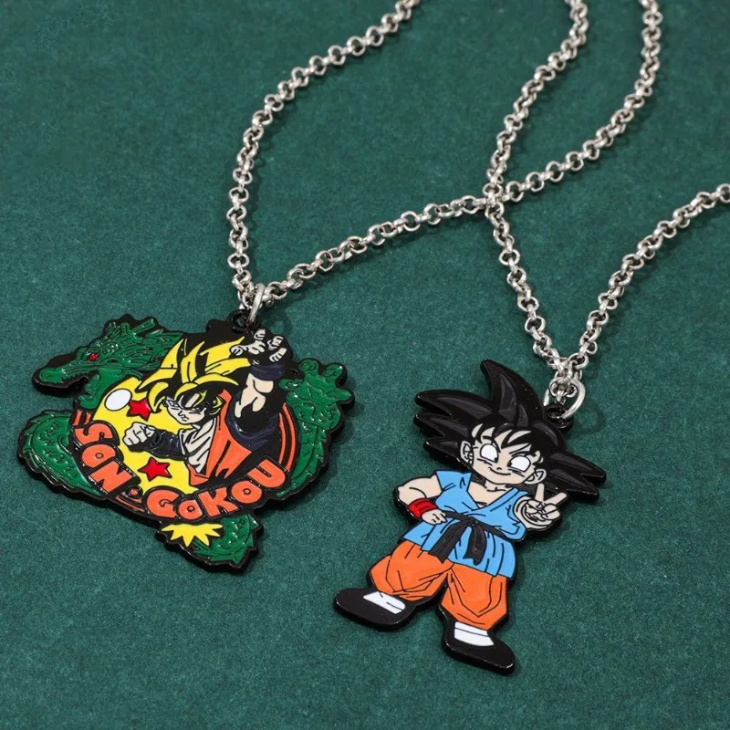 Фото Персонализированное креативное ожерелье Dragon Ball Son Goku, модная универсальная металлическая цепочка для свитера в студенческом стиле, в качестве подарка на день рождения для друзей. №2