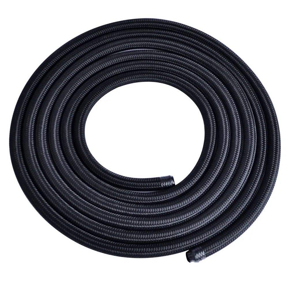 

8AN Cotton Over Braided Fuel Oil Hose Pipe Tubing Light Weight Car Accessories Hose End