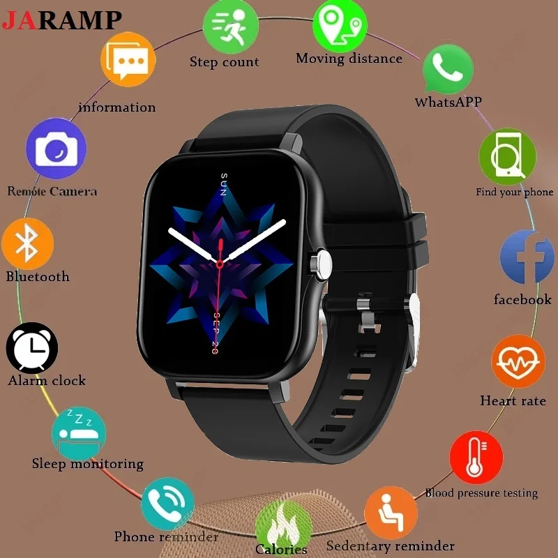 

2022 New Women Smart Watch Men 1.69" Color Screen Full Touch Fitness Tracker Bluetooth Call Smart Clock Ladies Smartwatch