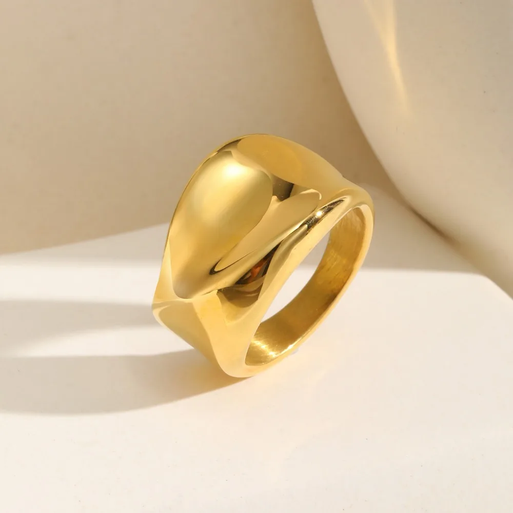 Тиградные уникальные гладкие кольца из нержавеющей стали неправильной формы для