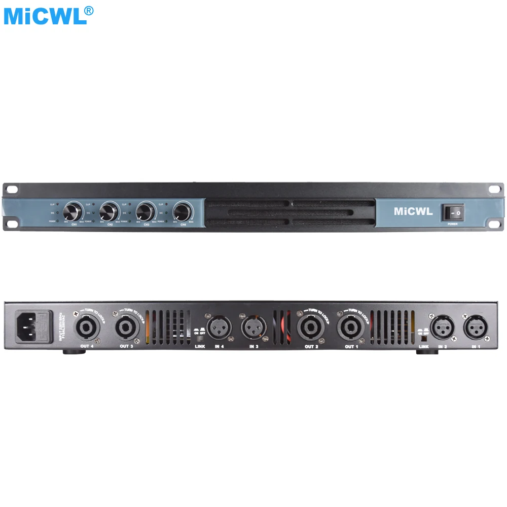 

Standard 19" 1U Rack 2 / 4 Channel High Power 7000W Peak Amplifier Digial AMP 2600 / 5200 Watt MiCWL D6400 D6200 Top Quality