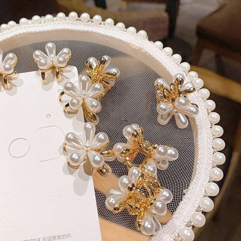 

Sweet Pearl Flower Hair Clip Hairpin Camellia Cute Girl Heart Clip Back Head Headdress Bangs Clip Hairpin Hair Accessories