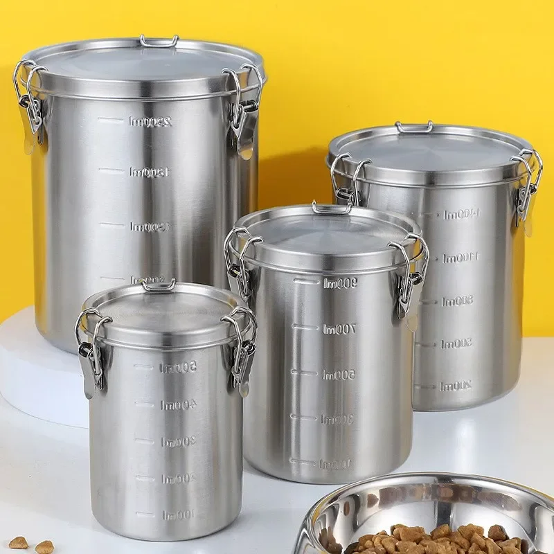 

Storage Insect-proof Dog Cat Pet Steel Pet Moisture-proof Food Box Food Stainless Feed Dog Container Feeder Storage Barrel