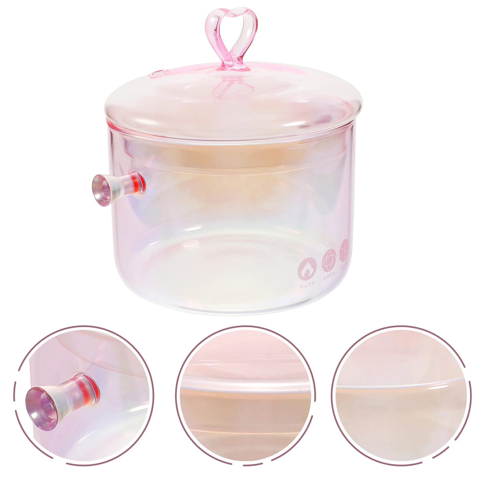 

Glass Stockpot Kitchen Noodle Pot Double Handles Cooking Pot Instant Stovetop Pot Kitchen Pot