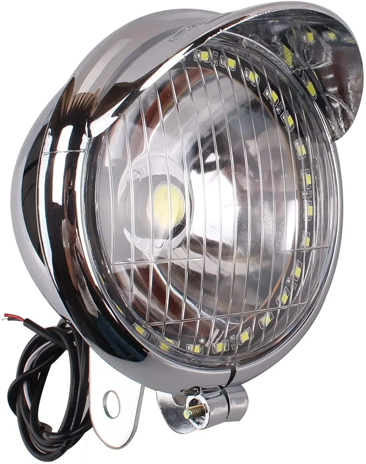 Передняя лампа для мотоцикла искусственная хромированная с ангельскими