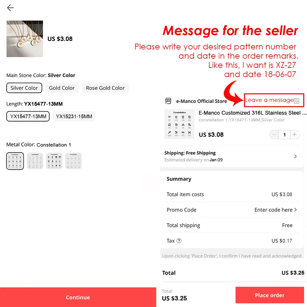 E-Manco на заказ 316L из нержавеющей стали созвездия шаблон резьба ожерелье