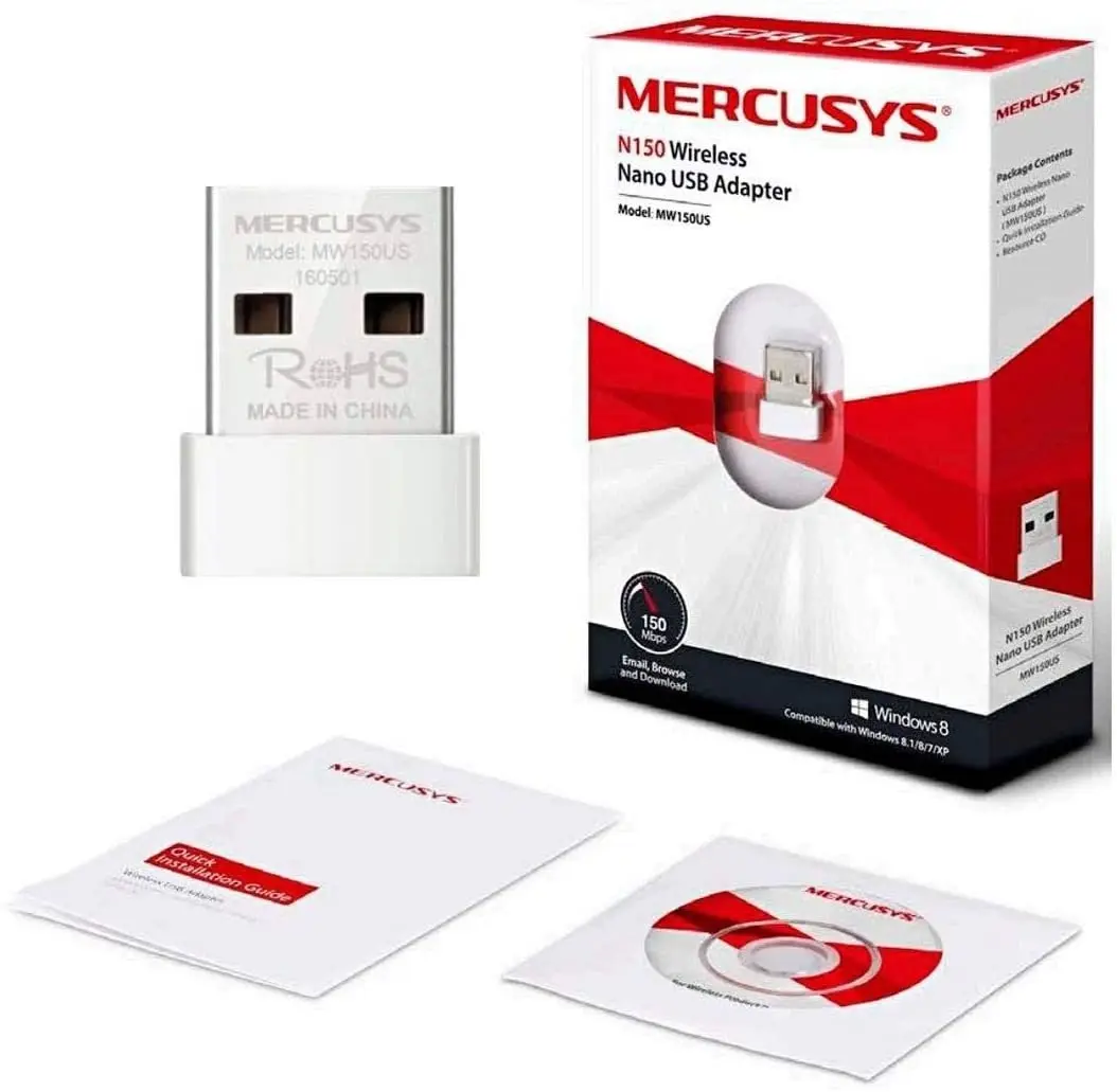 

Mercusys (MEV7Y) N150 Wireless Nano USB Adapter Small Size 150Mbps'ye Wireless speeds of up to reaching this tiny Adapter, 2021