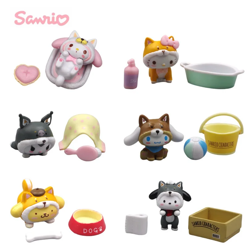 

6 шт. Аниме Косплей серия Шиба-ину, модели игрушек, кавайная моя мелодия, Коричный курол, милое настольное украшение, торт, DIY материал