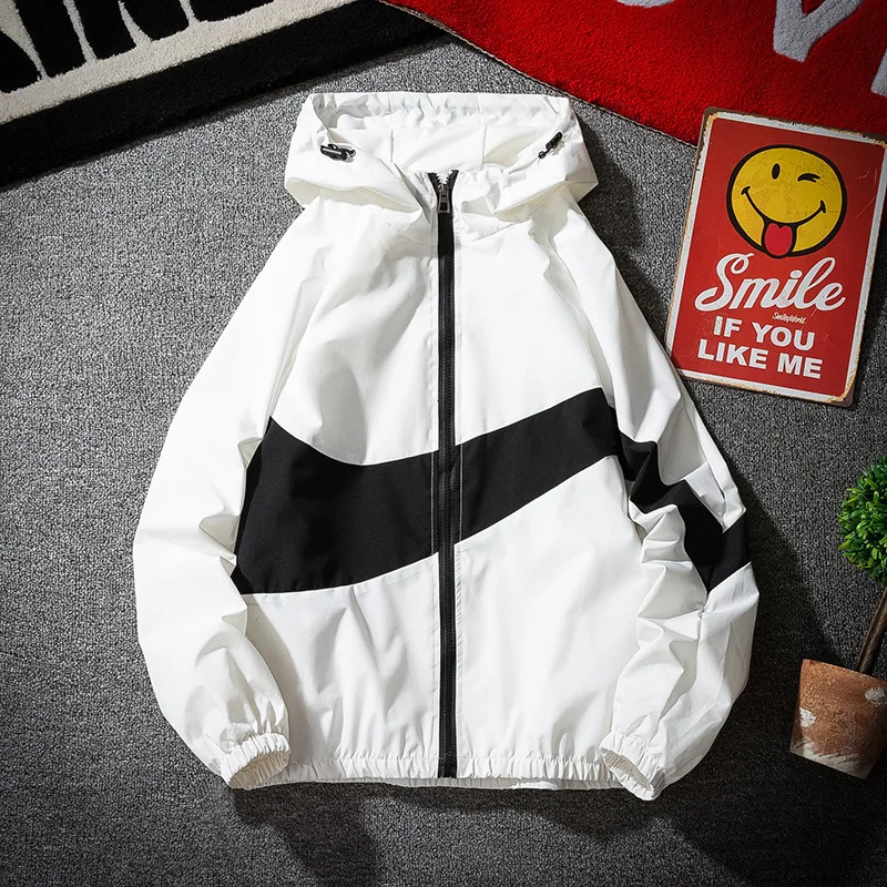 2023 New Blazer Sunscreen Windbreaker Zipper Hooded Jacket Casual Harajuku Aviator Jacket Men's Jogging Clothes