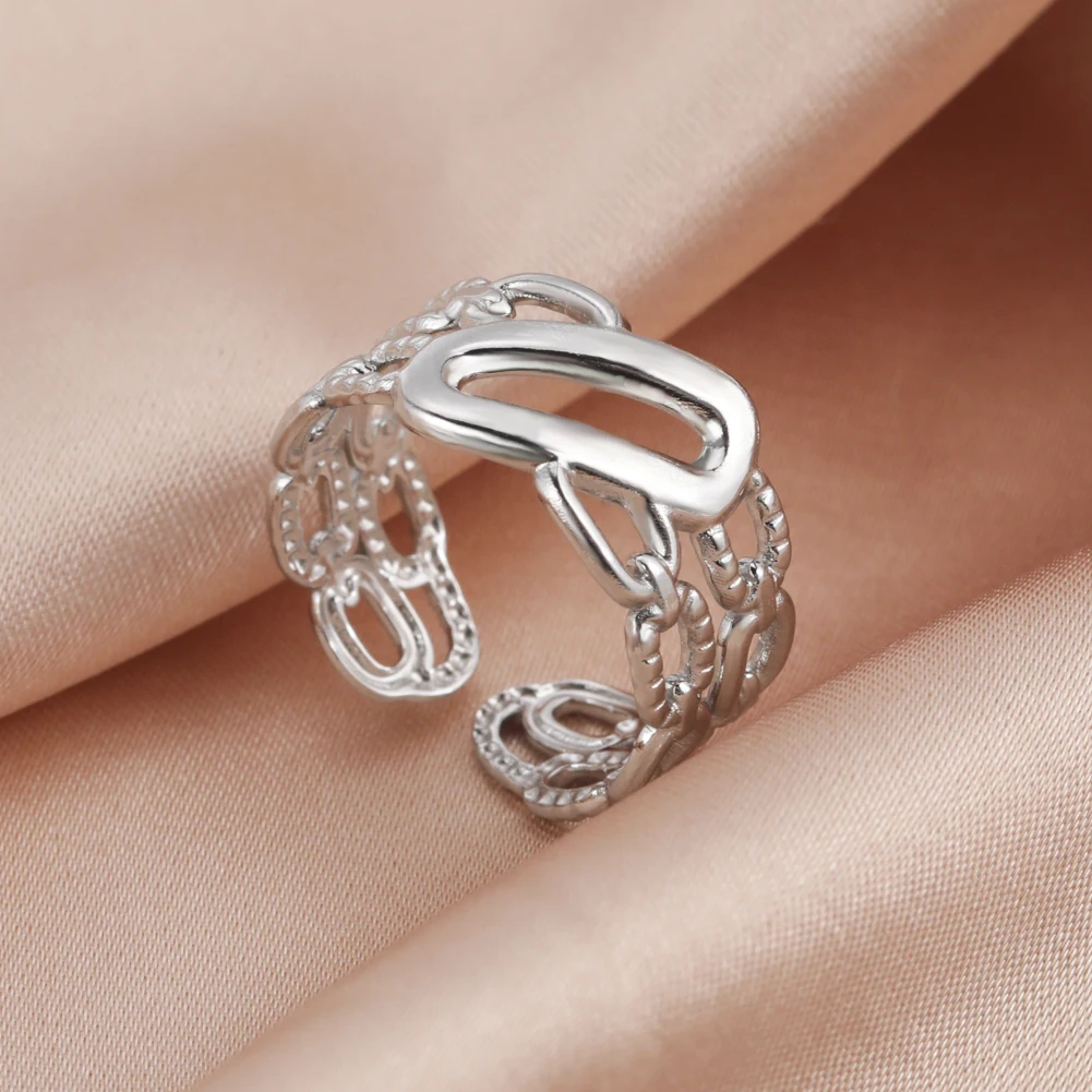 Teamer женские Кольца из нержавейки с геометрическим рисунком любимой Регулировка