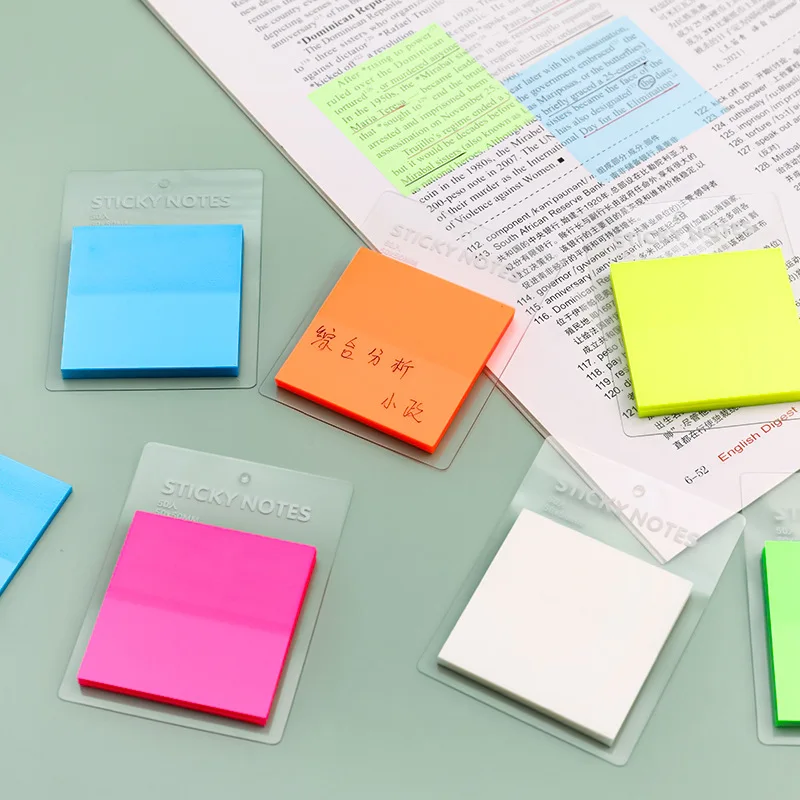 

LOLEDE Waterproof Notas Adhesivas Transparentes Stiky Notes Transparente Memo Pad for Student School Office Stationery