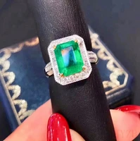 natural emerald ring 68mm square emerald ring precious stones exquisite jewelry