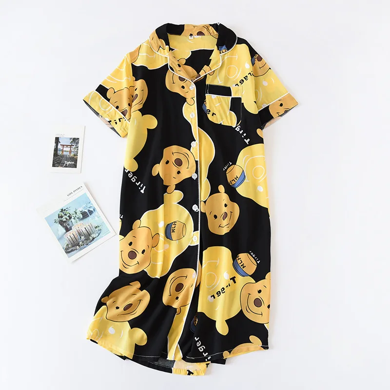 100% Brushed Cotton Nightshirts Women Nightgowns Sleepwear Winter new Autumn Sleepshirts Fresh Women Night Dress