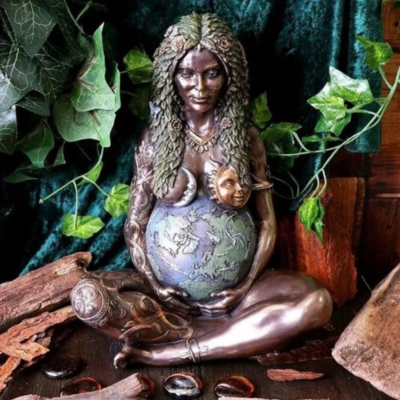 

Статуя Богини Земли и матери тысячелетия для алтаря, значимое искусство, статуя Gaia, Статуэтка из смолы, украшение для сада, улицы/дома