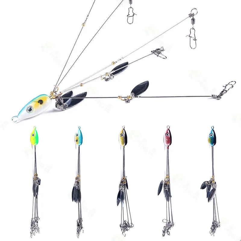 

1PC Fishing Lure Rig 5 Arms Alabama Rig Head Swimming Bait Bass Fishing Group Lure Snap Swivel Spinner 18cm 15g