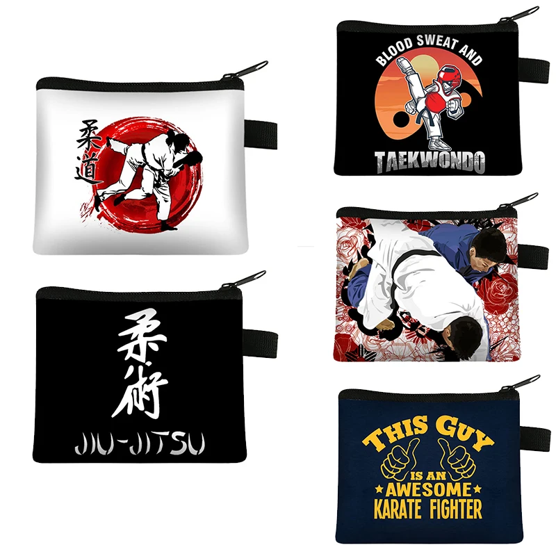 

Judo / Taekwondo / Karate / Aikido Printing Coin Purse Women Wallets Money Coin Bag Key Earphone Holder Teenagers Purses Gift