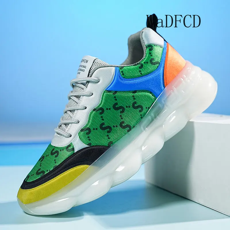 

Мужские кроссовки для бега, повседневная кожаная дышащая обувь с увеличенной платформой