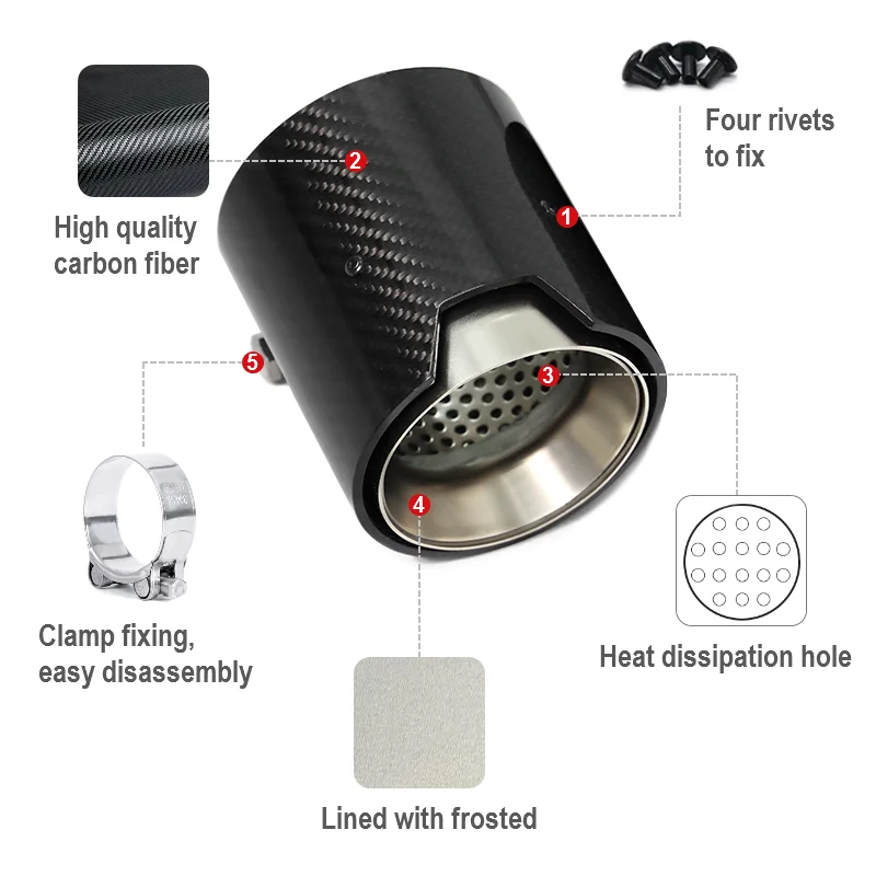 4 шт./лот для BMW M2 M3 M4 F80 F82 F83 F87 Наконечник выхлопной трубы M Performance Выхлопная труба