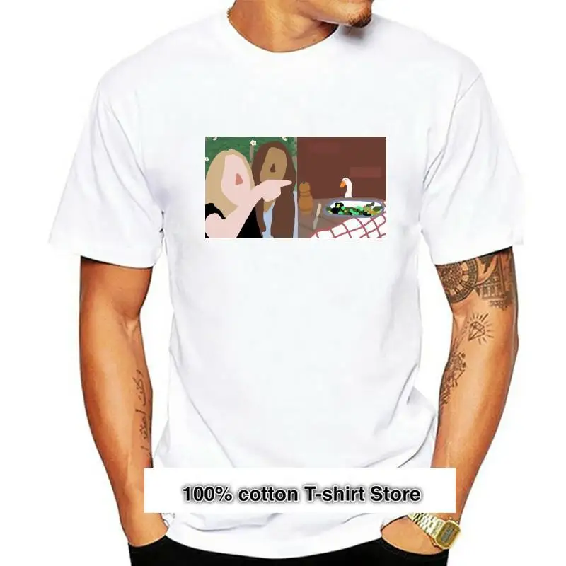 

Camiseta de манга corta para hombre y mujer, camisa de манга corta с принтом ganso