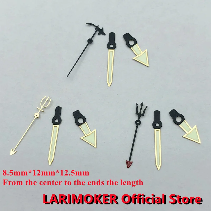 

LARIMOKER New Watch Black Gold Hands Green Luminous Hands fit NH35 NH36 NH38 Movement Second Pointer Is The Crown Shape