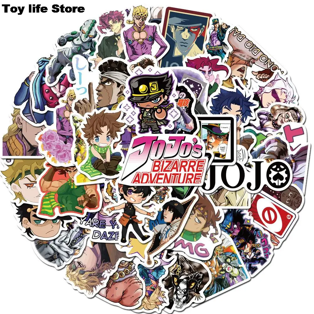 

10/30/50pcs/set JoJo Bizarre Adventure Anime Stickers Cosplay Accessories Prop PVC Waterproof Cartoon Decal For Laptop Car