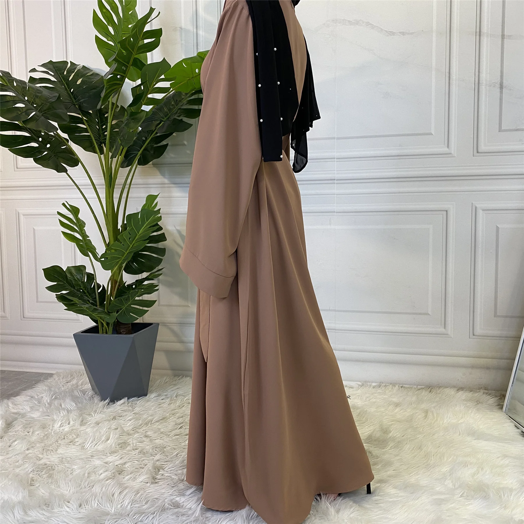 Muslim Fashion Hijab Dubai Abaya Long Sleeve Maxi Dresses Women Islam Clothing Abaya African Musulman Djellaba Satin Wrap Dress