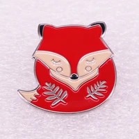 cute cartoon red fox fashionable creative cartoon brooch lovely enamel badge clothing accessories