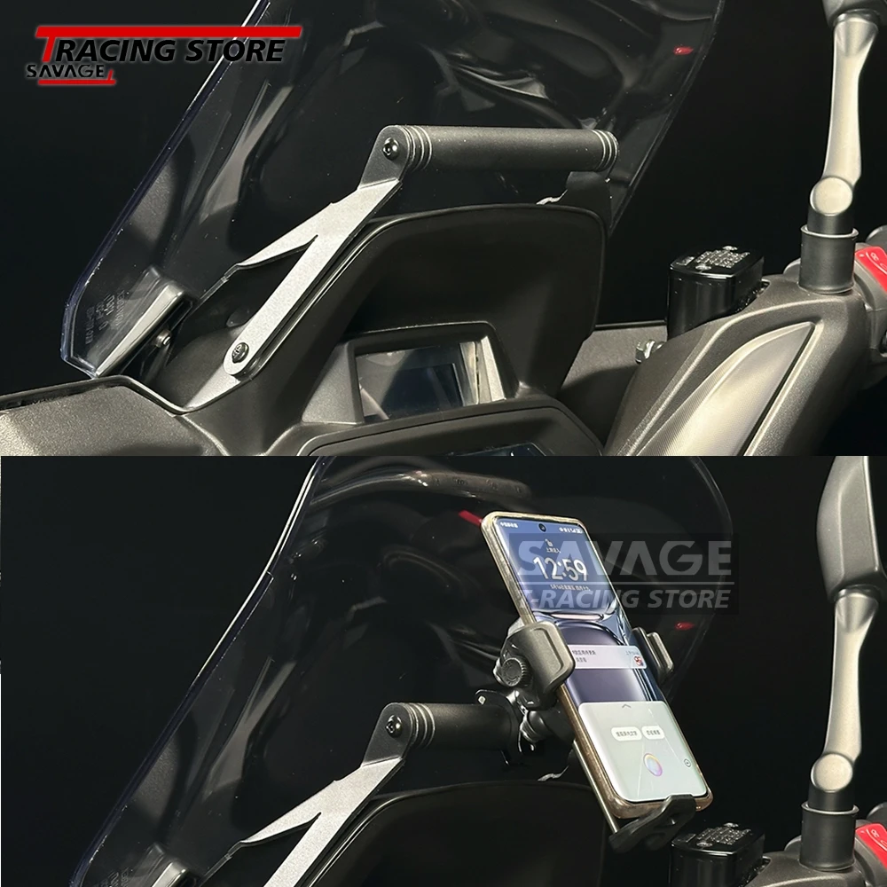 Фото Монтажный кронштейн для мобильного телефона с GPS-навигацией для Yamaha XMAX 300 Tech Max X-MAX, быстрое зарядное устройство, двойной разъем USB №3