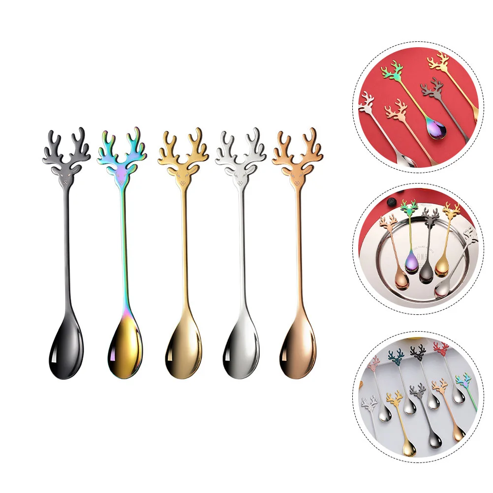 

Spoon Spoons Christmas Stirring Teaspoons Kitchen Coffee Pancake Decoration Mini Cream Ice Spatula Dessert Scoops Tree Espresso