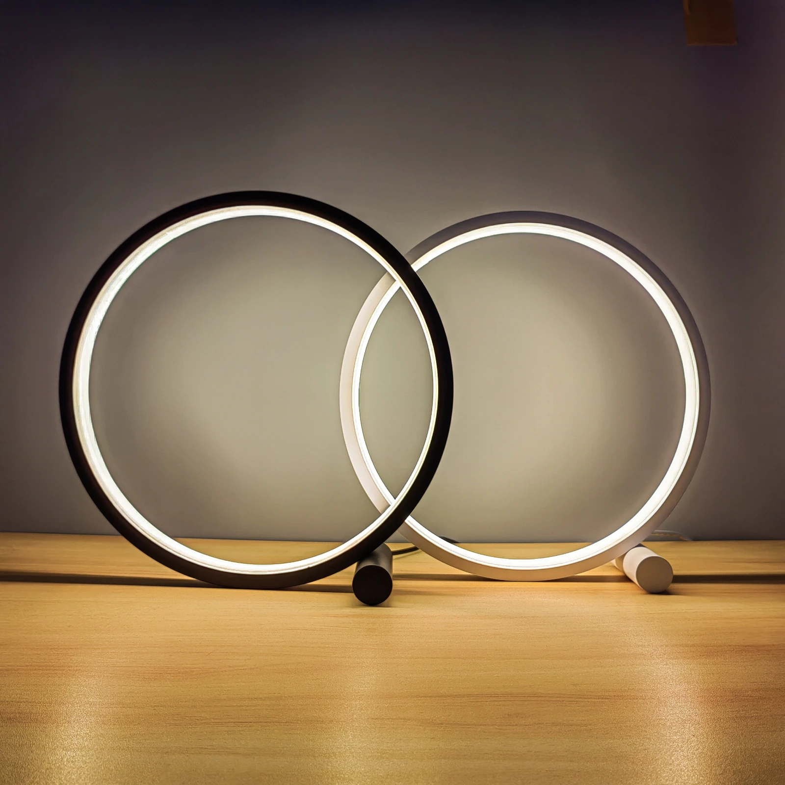 

Lampe Desk Table Light Night De Chevet Bedside Touch Ring Decoration Circular Lamp Bedroom For Room Living Lamps Lamp