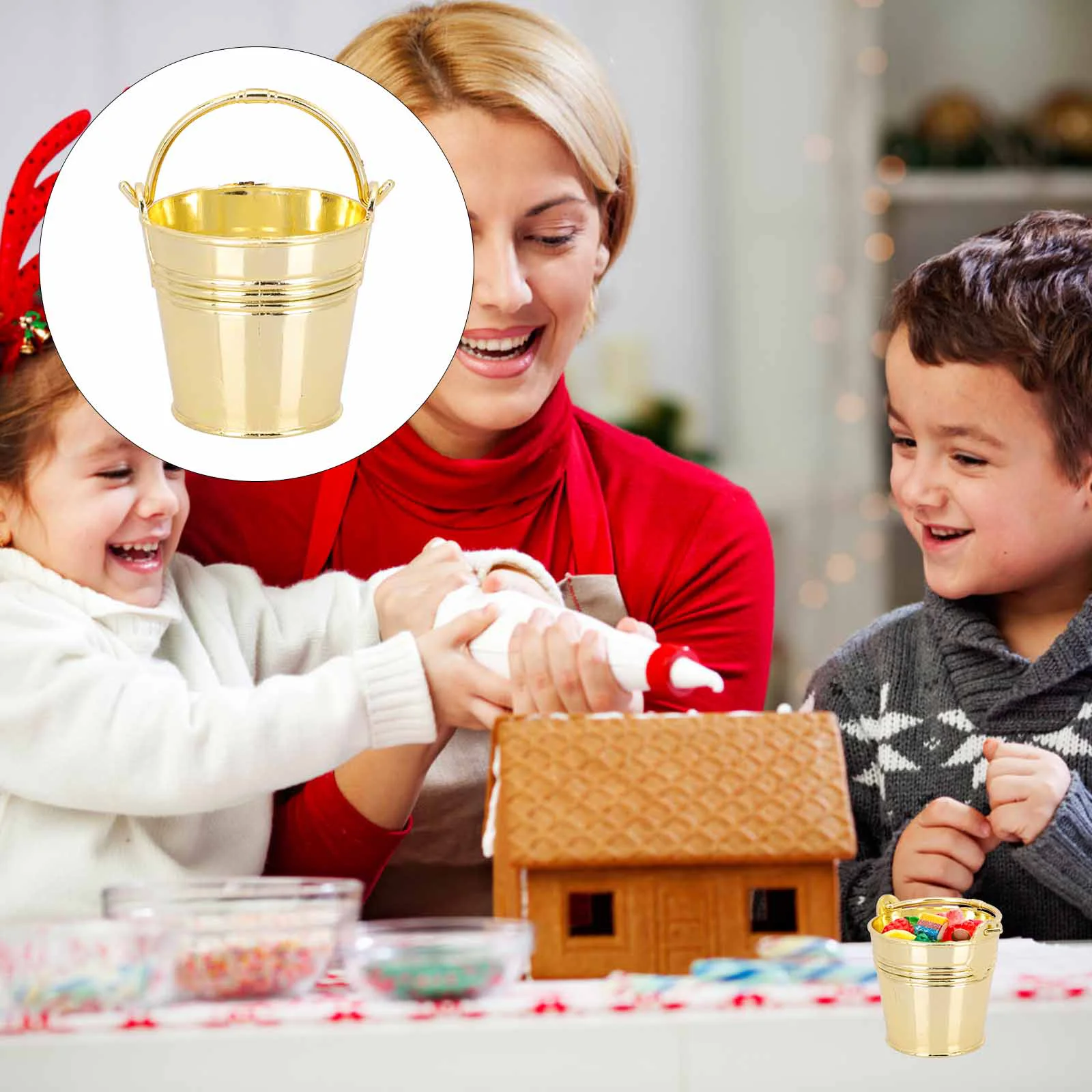 

Buckets Metal Bucket Candy Mini Pail Tin Storage Pails Wedding Holder Party Container Snack Flower Gift Favor Handle Tinplate