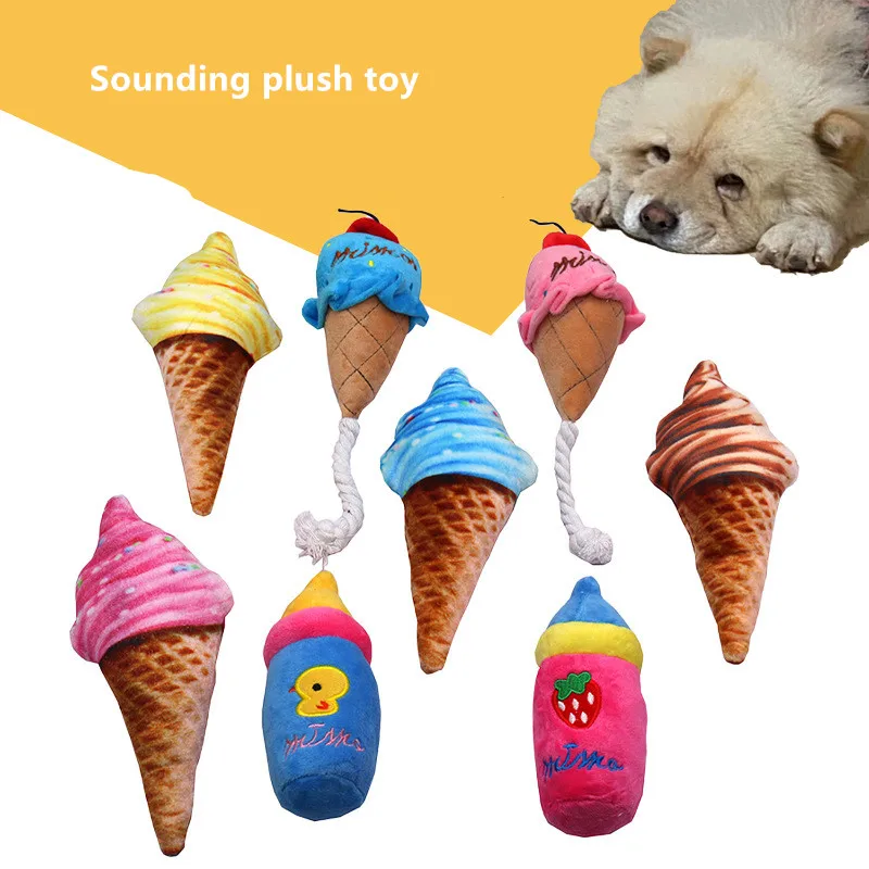 

Cute Plush Dog Toy Dog Molar Cat Dog Bite Resistant Toy Sounding Pet Cat and Dog Interactive Training Supplies