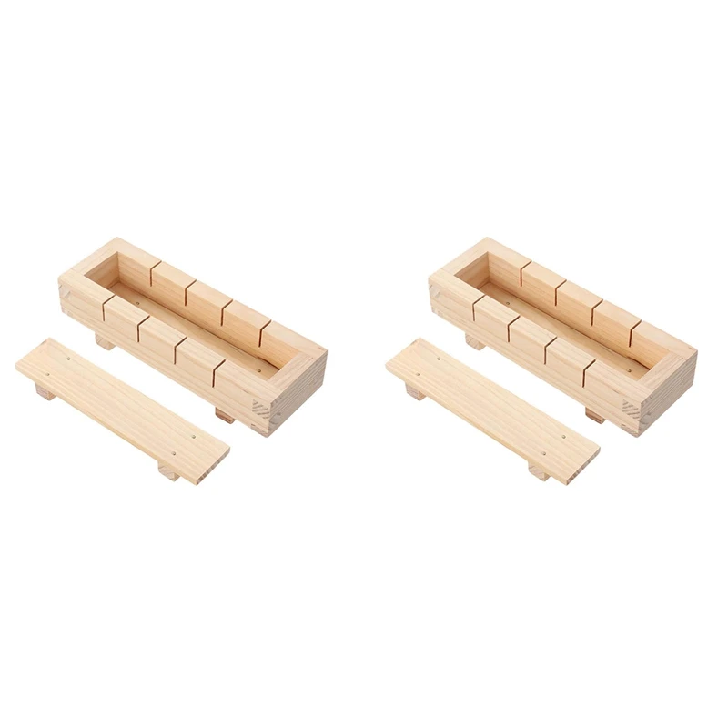 

2X Wooden Sushi Maker Rice Mold Sushi Making Kit Set For Kitchen Accessories Cooking Tool