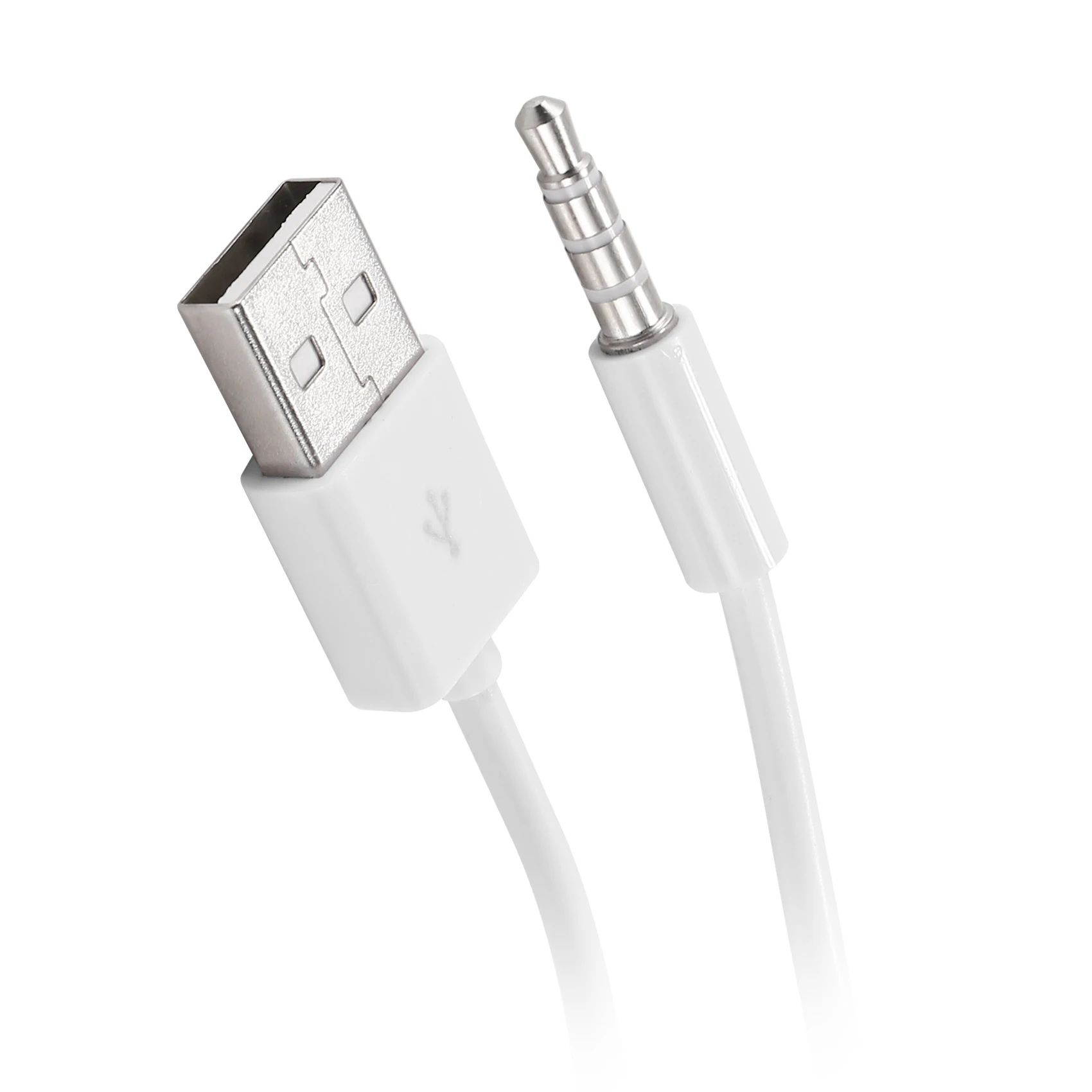 

3.5mm Plug Audio AUX to USB 2.0 Plug Adapter Charging Cable 1M White