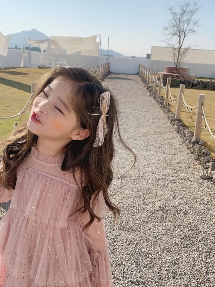 Spring 2020 New Girl Star Sequin Shining Long Sleeve Tutu Cake Princess Dress Baby Fairy Long Sleeve Lace Tutu Dresses Kid Cloth