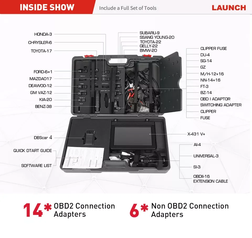 Диагностический сканер Launch X431 V plus диагностический прибор для автомобиля 10
