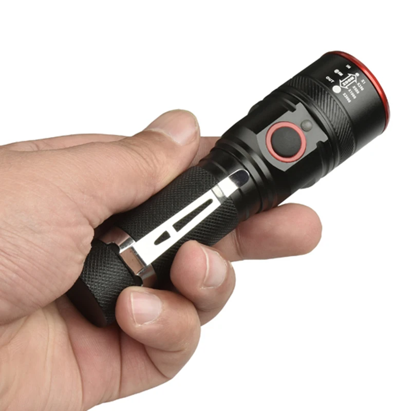 Светодиодный фонарик XM-L T6 перезаряжаемый от USB масштабируемый фонарь