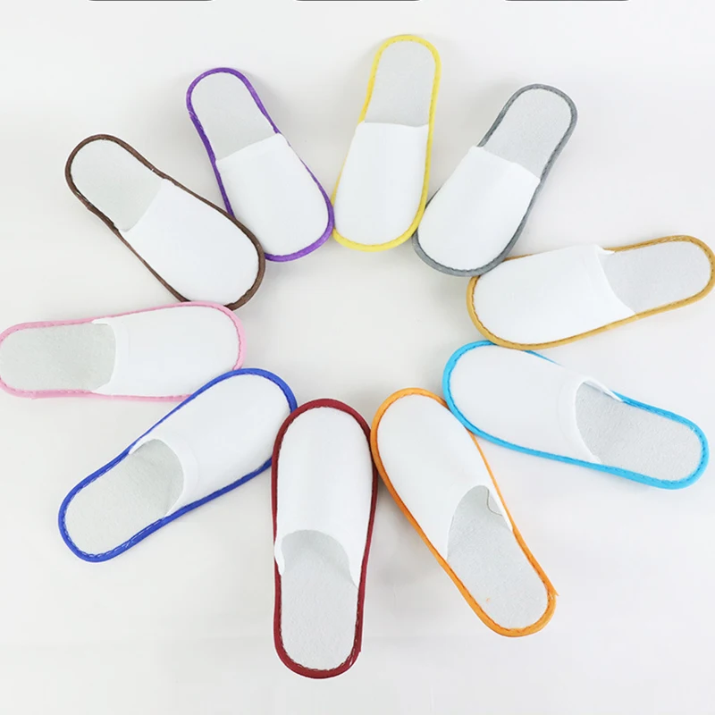 

Disposable Slippers Non-slip Four Seasons Slippers Hotel Wedding Shoes Guest Slippers Solid Color Flip Flop Free Shipping